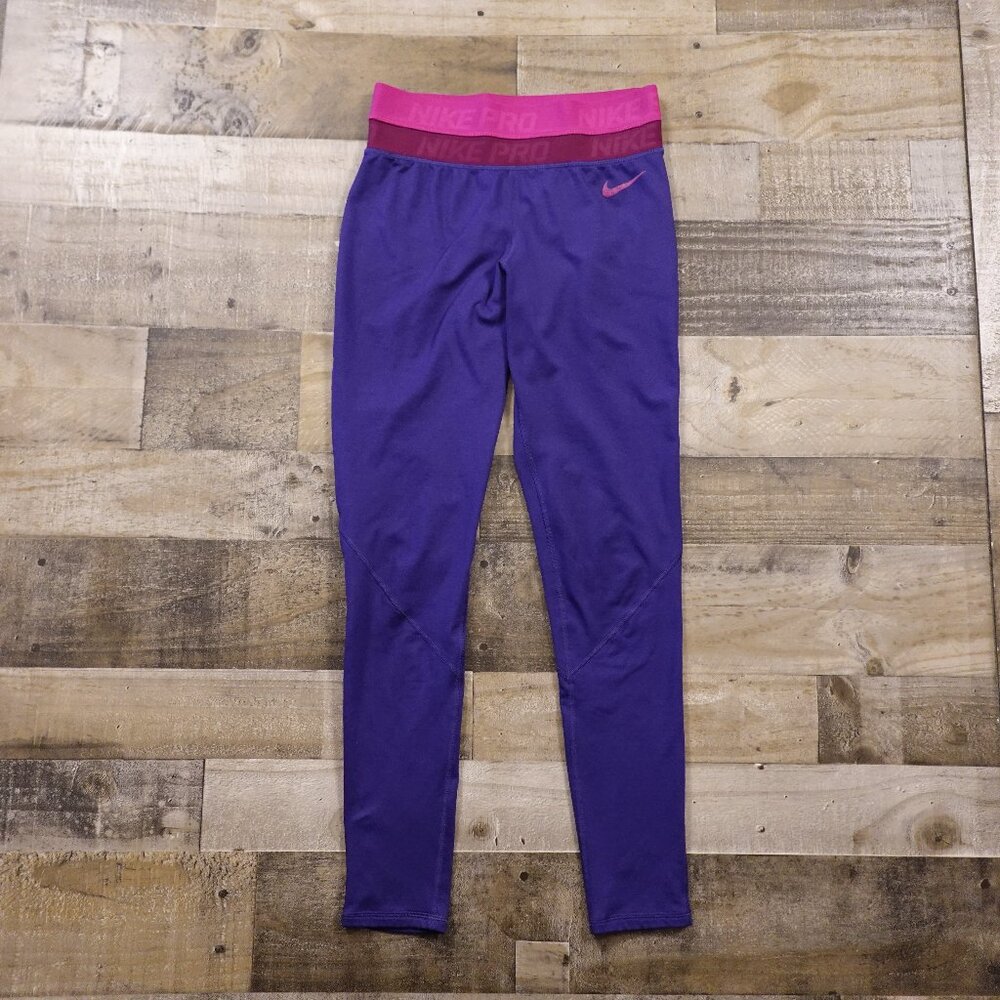 Nike Pro Dri-Fit Leggings Women’s Medium Purple Pink Athletic Training Tights